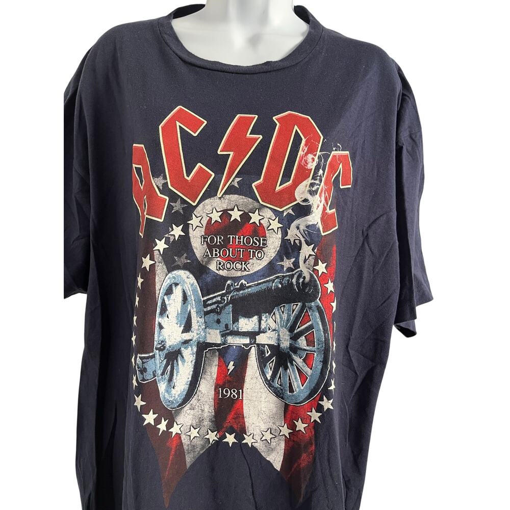 AC/DC Rock Or Bust 2016 US Tour T-Shirt 2XL Double Sided Columbus Cleveland Tee